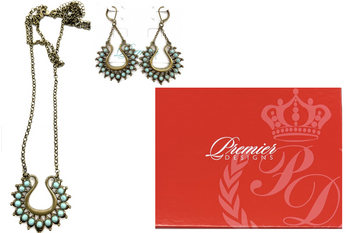 Boxed Premier Necklace & Earring set  - Antique Gold finish