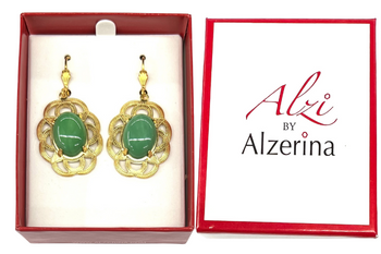 Magnolia Earrings  By Alzerina Jewelry - Jade comes boxed -  Vintage -Gorgeous!!  Magnolia Earrings  By Alzerina Jewelry - Jade comes boxed -  Vintage -Gorgeous!!