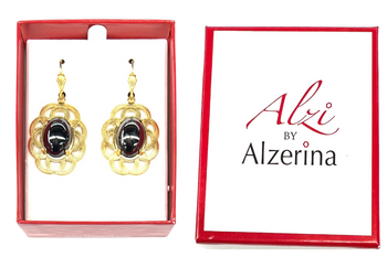 Magnolia Earrings  By Alzerina Jewelry - Jet Hematite comes boxed -  Vintage -Gorgeous!!  Magnolia Earrings  By Alzerina Jewelry - Jet Hematite comes boxed -  Vintage -Gorgeous!!