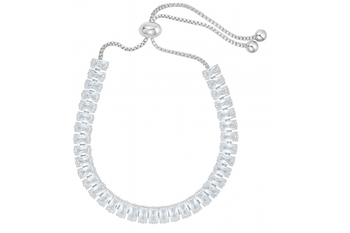  Tennis Slider Baguette  Bracelet  Sterling Silver  overlay made with Swarovski Elements- Simply Gorgeous !  