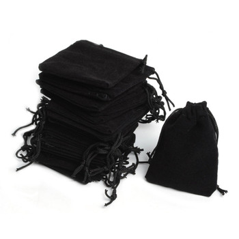 50 pieces  Black Velvet Drawstring Pouches  3' L x 2.5' W   Great quality 