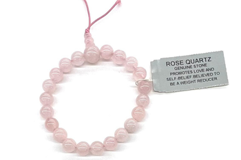 50 Genuine Stone Rose Quartz Stretch Bracelets