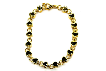100 pcs  14 KT GOLD OVERLAY HEART  BRACELETS- Plated in USA 