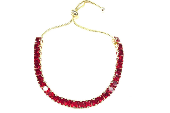 Tennis Slider Bracelet made with Ruby Swarovski Elements- Simply Gorgeous !  