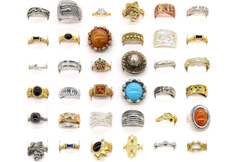  36 Vintage Deadstock Rings  Assorted styles sizes 6 thru 9 
