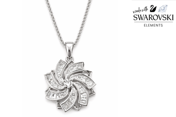 Spinner Flower Necklace  Made w/Swarovski Elements