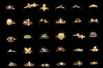  200 Vintage Deadstock Rings  Assorted styles -All  have Adjustable Ring Shank  -all are Gold plated 
