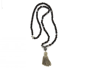 Express Long Beaded & Tassel Necklace 