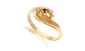 12 Vintage Genuine Diamond & Ruby Rings - Deadstock -Sizes 6 thru 10