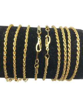 Thin Rope Bracelet - Made and Plated in USA 14 kt Gold or Rhodium plated 