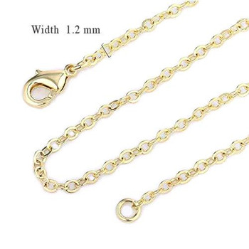  144 Pcs Fine Cable Chains 14 kt Gold Plated in USA -18 INCH