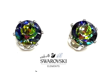 8mm  Vitrail Light Stud Earrings Made with Swarovski Elements - 4 Carat Tw