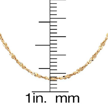 14KT GOLD PLATED Twisted Serpentine  CHAIN - 24 INCHES LONG- 1 mm wide - Made in USA