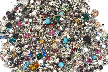 100 pieces Vintage Swarovski Stone Lot mixed 2mm- 6 mm Mixed Colors Shapes