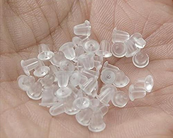 1,000 Pieces Clear Silicone Bullet Clutch Style Soft Earring Safety Backs Ear Nut Earring Wire Stopper for Fish Hook Earrings 