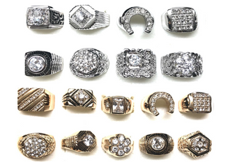Mens CZ Rings - sizes 9 thru 13- your choice of size & color