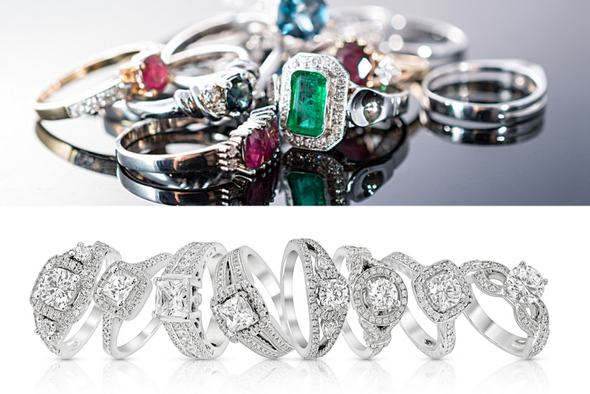 100 pieces  High Quality Womens CZ& Genuine Stone  Rings assorted sizes 6 thru 10