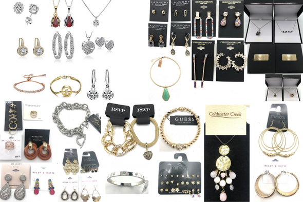 $12,000.00 Retail-Our Best Lot !!- 50 Different Designer & Brand Names of Jewelry