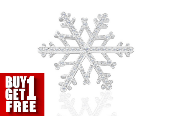 Buy 50 get 50 Free !! Snowflake Brooches Swarovski Elements