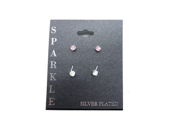 1 dozen cards  - 2 pair on each card crystal stud earrings 