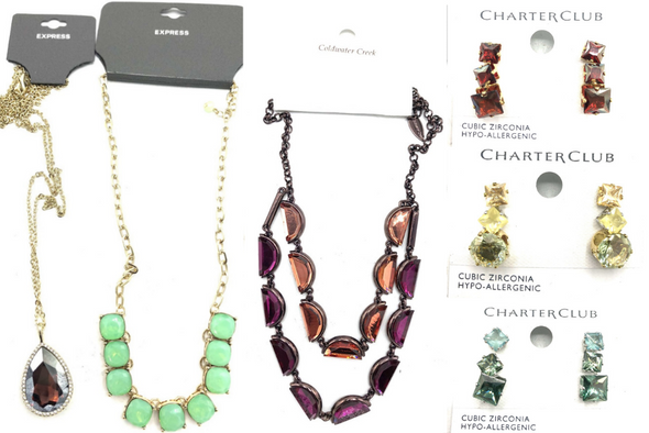 100 Pieces All High end Jewelry-CHARTER CLUB ,Coldwater Creek, Express, Loft  & The Limited - Hundreds of different styles!!