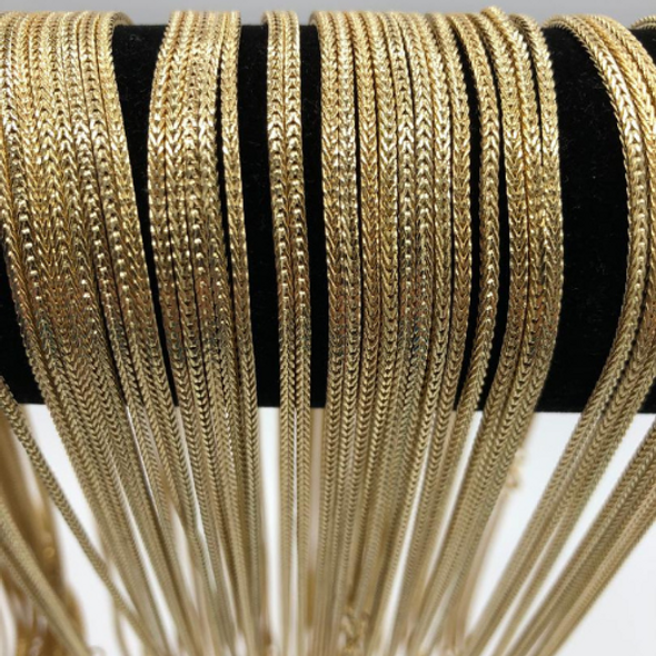  Foxtail Chains  18 inch- Made in USA - Your Choice 14KT Gold or Sterling Silver Overlay 