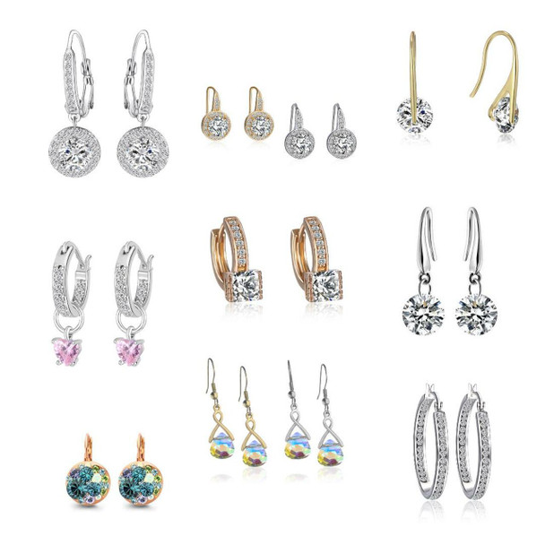 50pr Swarovski Crystal Earrings w Beautiful Gift Box- LOTS STYLES