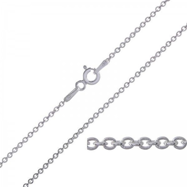 12 pcs Cable Chains Your choice of Sterling silver or Rhodium plate + Made in USA 16 inches (1.5MM) Will not Fade or Tarnish