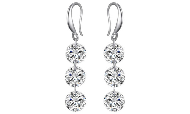 6.00 CTTW Naked Drill Earrings with Swarovski Elements