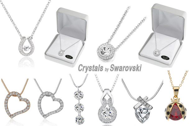 100 Swarovski Crystal Necklaces w Beautiful Gift Box- LOTS STYLES!!