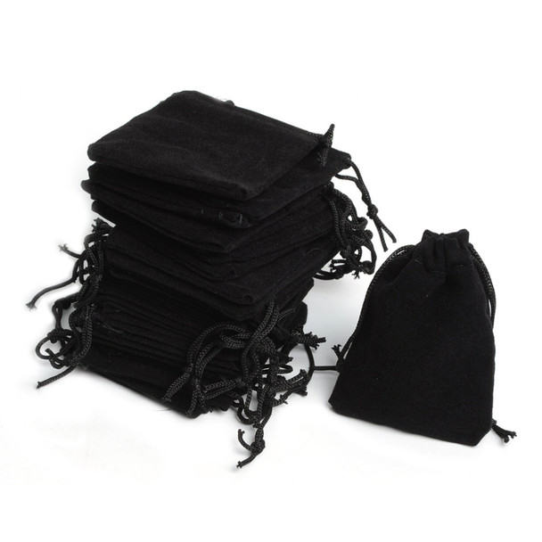  24 pieces 3 x 4 inch Black Velvet Drawstring Pouches