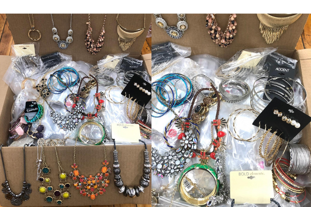 100 lbs Sample Box Of Jewelry - All Brand New- Necklaces , Bracelets & Earrings