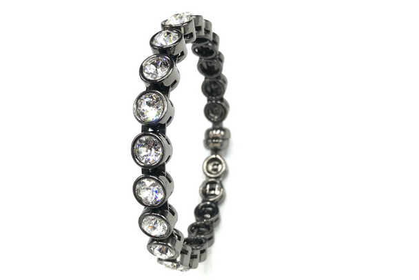 Silpada  KR  Bracelet Stunning  Crystal  Magnetic Bangle -HEMATITE- SWAROVSKI STONES