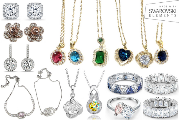 25 PCS Swarovski Crystal Jewelry- All One Of A Kind -Necklaces ,Bracelets , Earrings & Rings Limited Supply! 