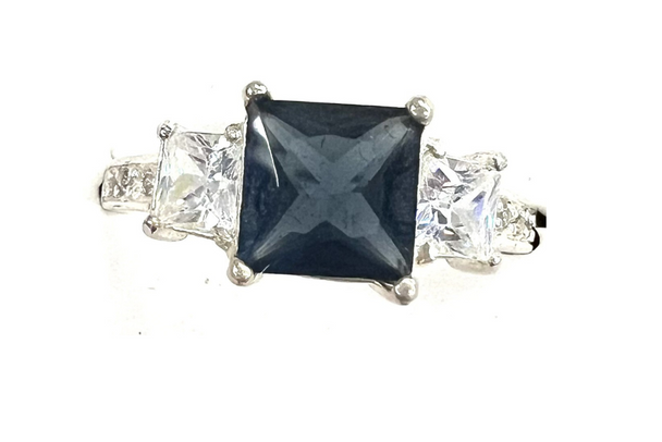 Sterling Silver .925 Sapphire CZ  Ring-  Excellent Quality- Your Choice sizes 6 thru 10    Sterling Silver .925 Sapphire CZ  Ring-  Excellent Quality- Your Choice sizes 6 thru 10