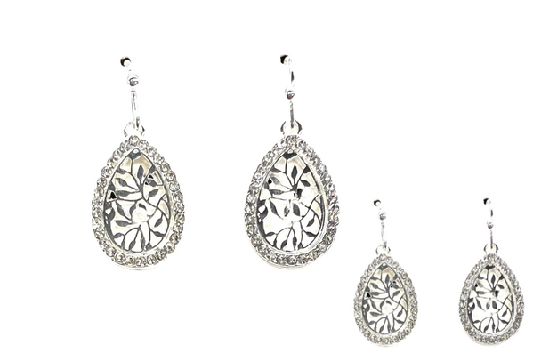  Flower  Earrings  w/ Design Made w/Swarovski Elements