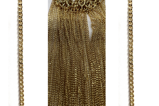 100 Pcs Curb Chains with 100 Mills of Gold Plated in USA !!  18 inches (2 MM) Will not Tarnish - Limited Supply !! 