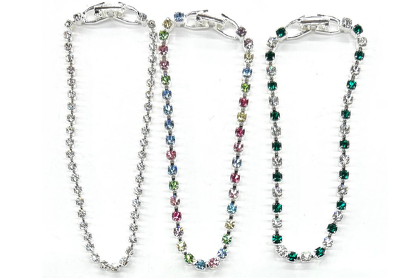 24 Tennis Bracelets made with Swarovski Elements- 12 Assorted Colors 