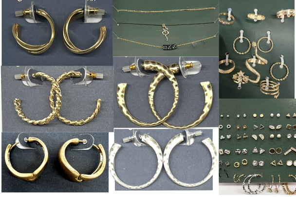 500  Dept Store  Earrings, Rings + Necklace - 10 styles   - Only .50 cents a card 