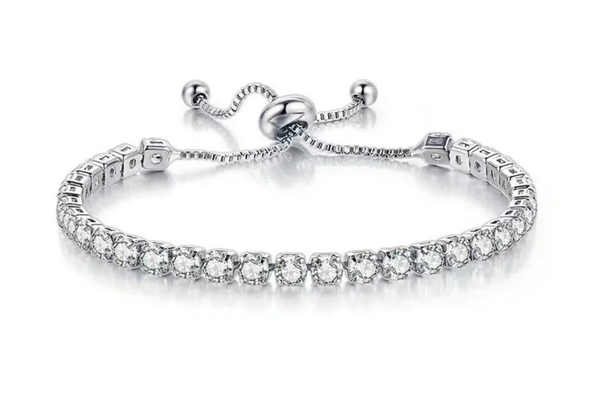 12 Tennis Slider  Bracelets  Sterling Silver  overlay made with Swarovski Elements #1 BEST SELLER
