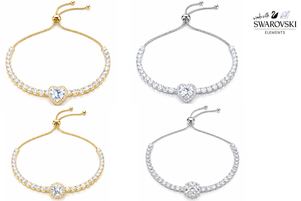 12 Assorted Slider Bracelets  made with Swarovski Elements- Latest Styles !  