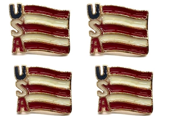 100 USA FLAG  Lapel Pins -  Hand painted Metal 