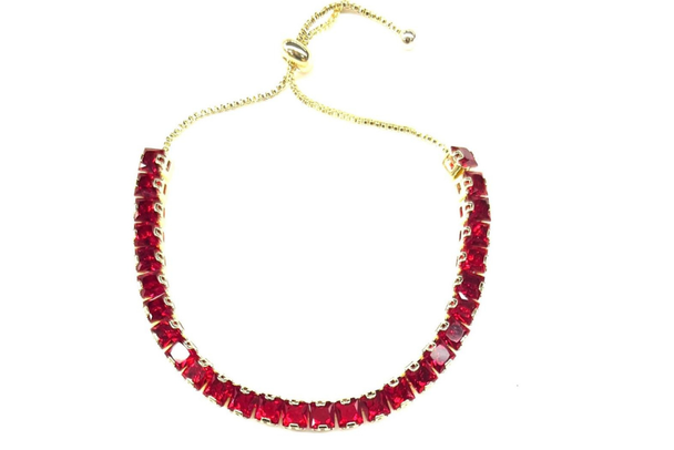 Tennis Slider Bracelet made with Ruby Swarovski Elements- Simply Gorgeous !  