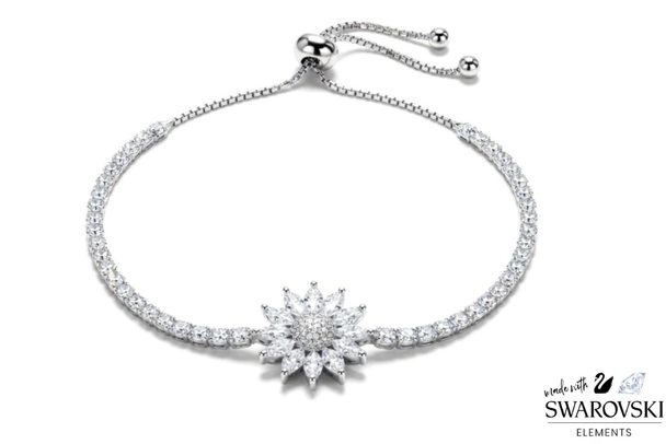 Sunflower Slider Bracelet made with Swarovski Elements 
