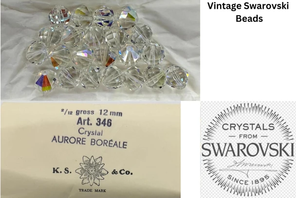 24 pcs Vintage Swarovski Crystal Aurore Boreale Beads 12 mm - Art 346