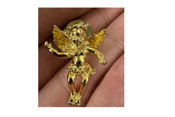 Kirks Folly Angel  Cherub Lapel Pin - Vintage