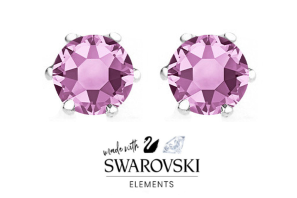 8mm Lite Amy Stud Earrings Made with Swarovski Elements - 4 Carat Tw