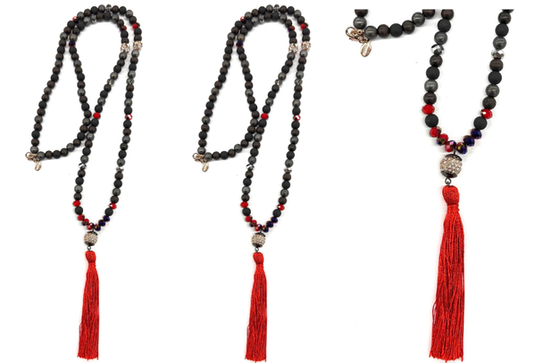  Express Long Beaded & Tassel Necklace - 36 inches long 