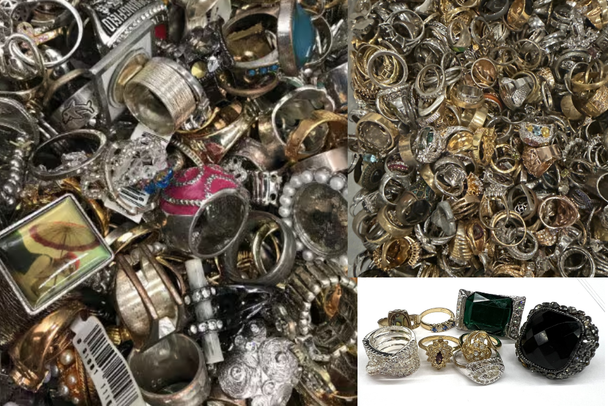 400 Vintage Rings  – Mixed Styles for Crafting or Repair -100's of different styles !!