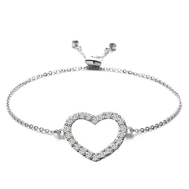 Heart Slider Bracelet made with Swarovski Crystals